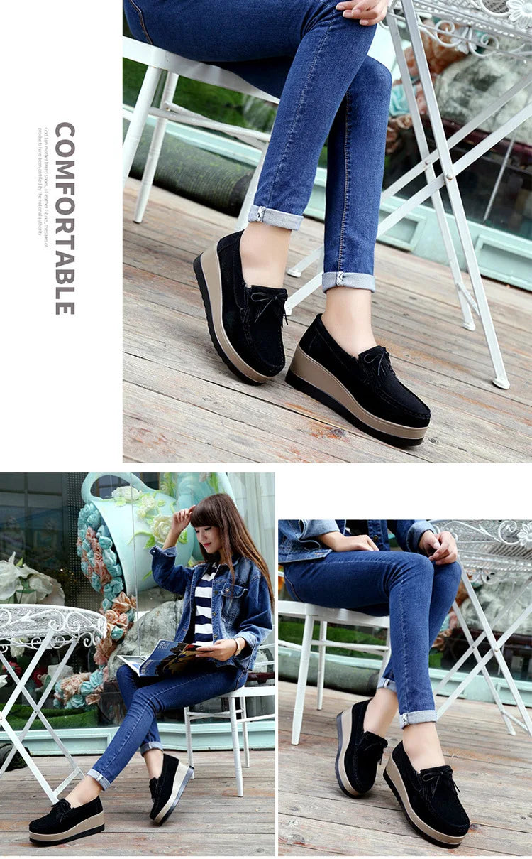 Fashon Green Suede Shoes of Women 2025 Spring Platform Leather Flats Slip on Sneakers Designer Tassel Fringe Loafer Moccasins