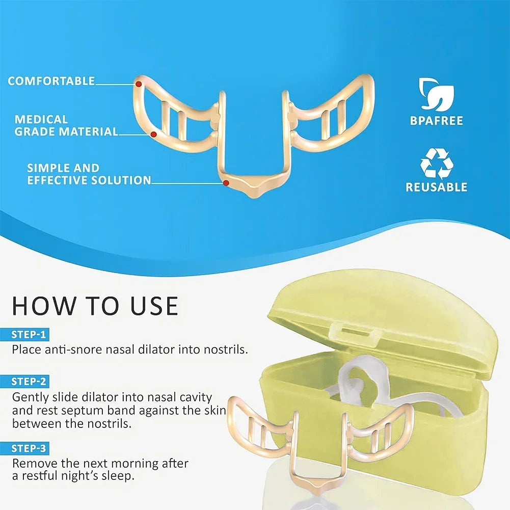 Nose Dilator Nasal Silicone Nose Clip Anti Snoring Easy Breath Preventing Snoring Help Breathe Snoring Devices Improve Sleeping