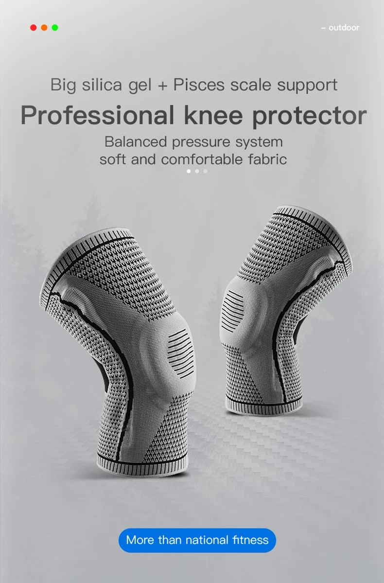 1 PC Knee Pads Strap Patella Medial Support Meniscus Silicone Compression Protection Sport Knee Braces Basketball Running Prot