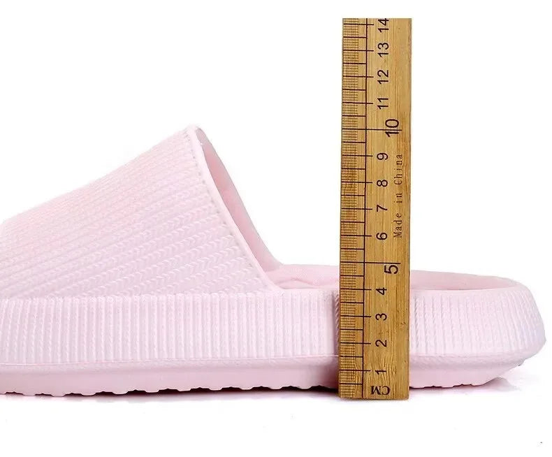 4cm Thick Platform Pillow Slippers Women Eva Soft Sole Indoor Slides Woman Flat Non Slip Bathrooom Home Slippers