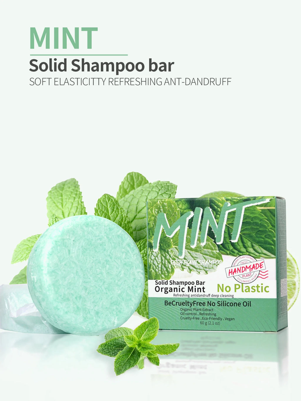 Ice Cool Refreshing Mint Essential Oil Shampoo Hand Soap Solid Shampoo Stick Organic Plant Extract essence Hair Care