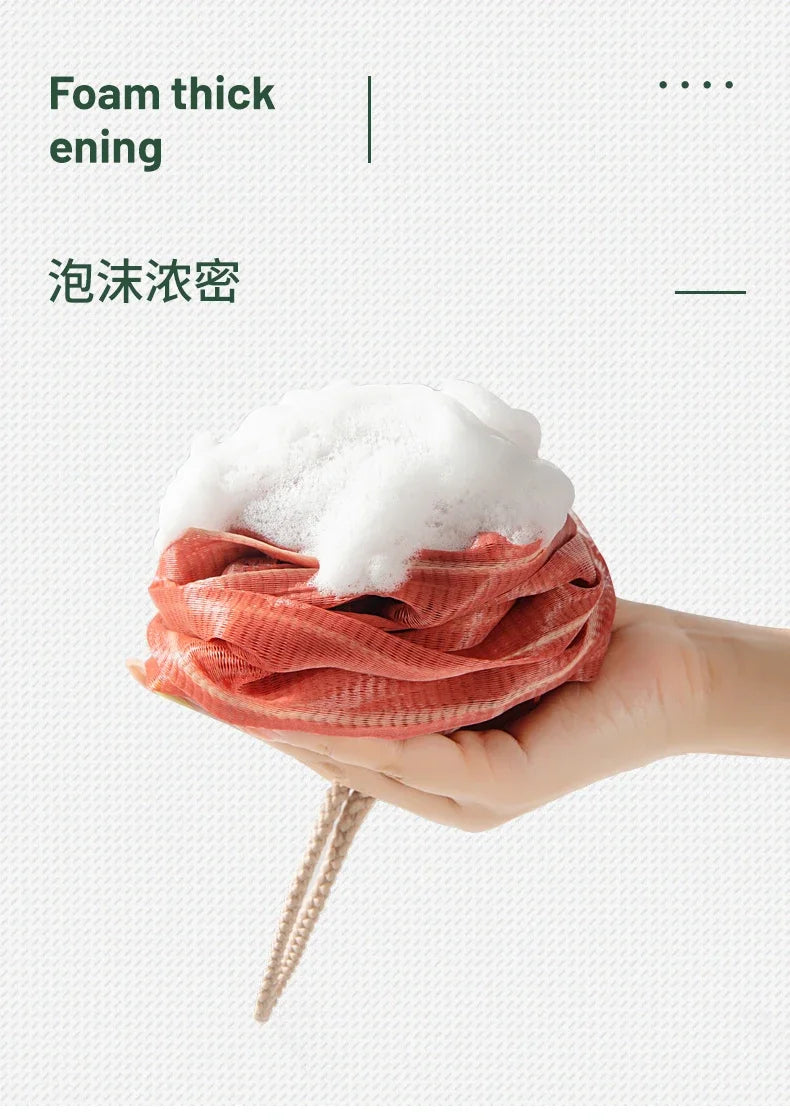 Fast Foaming Lightweight Rose Shower Ball Wash Scrub Sponge for Bathroom Super Soft Large Non-Scattered Ball Flower Bath Rub