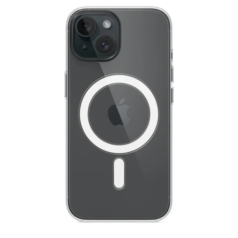 Magnetic Original Clear Case For iPhone 17 Air 16 15 14 13 12 11 Pro Max mini XS XR Funda For Magsafe Silicone Transparent Cover