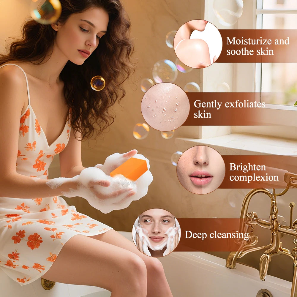 Natural Persimmon Soap Body Cleaning Fragrance Freshness Underarm Leg Bath Cleansers Remove Stains Face Soap Tender Skin Care