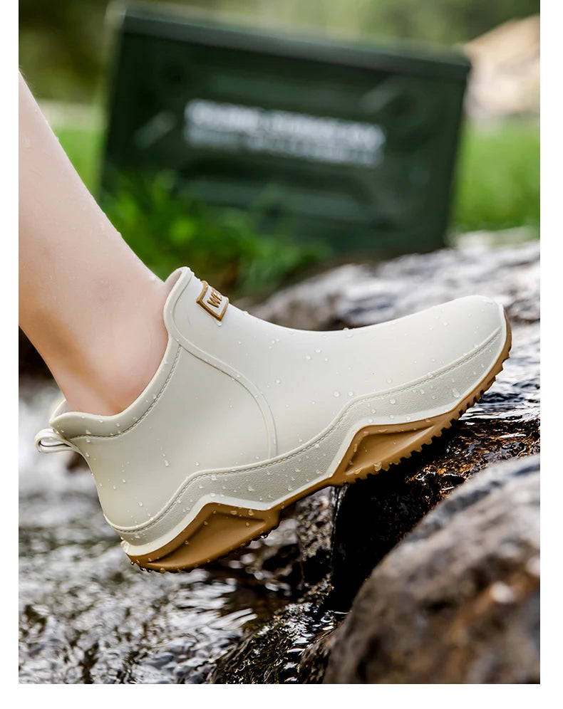 Low-cylinder Rain Shoes for Men and Women: Outdoor Fishing Waterproof Shoes, Stylish Style for Outdoor Wear, Rain Boots