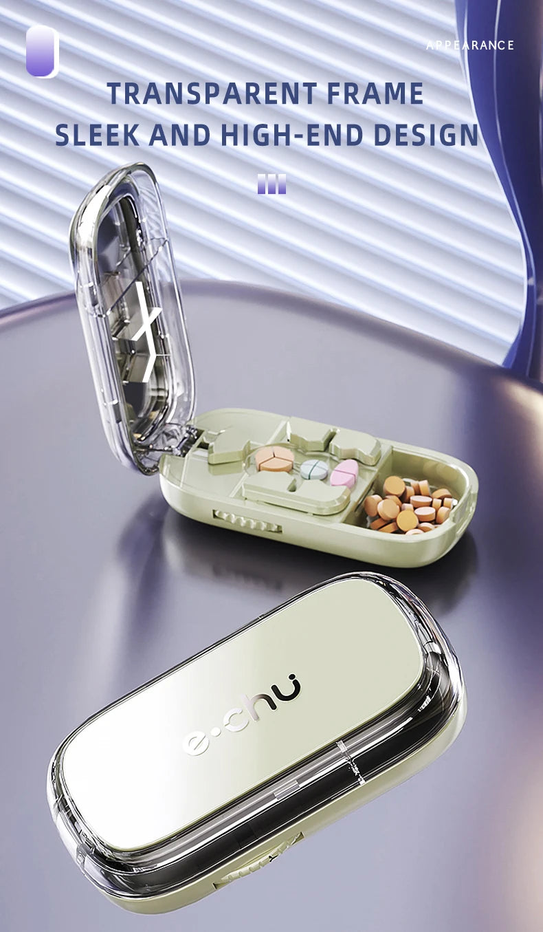 3 in 1 Upgraded Pill Cutter Precise Multi-Pill Divider Adjustable with Centering Device for Tablets Portable Travel & Home Use