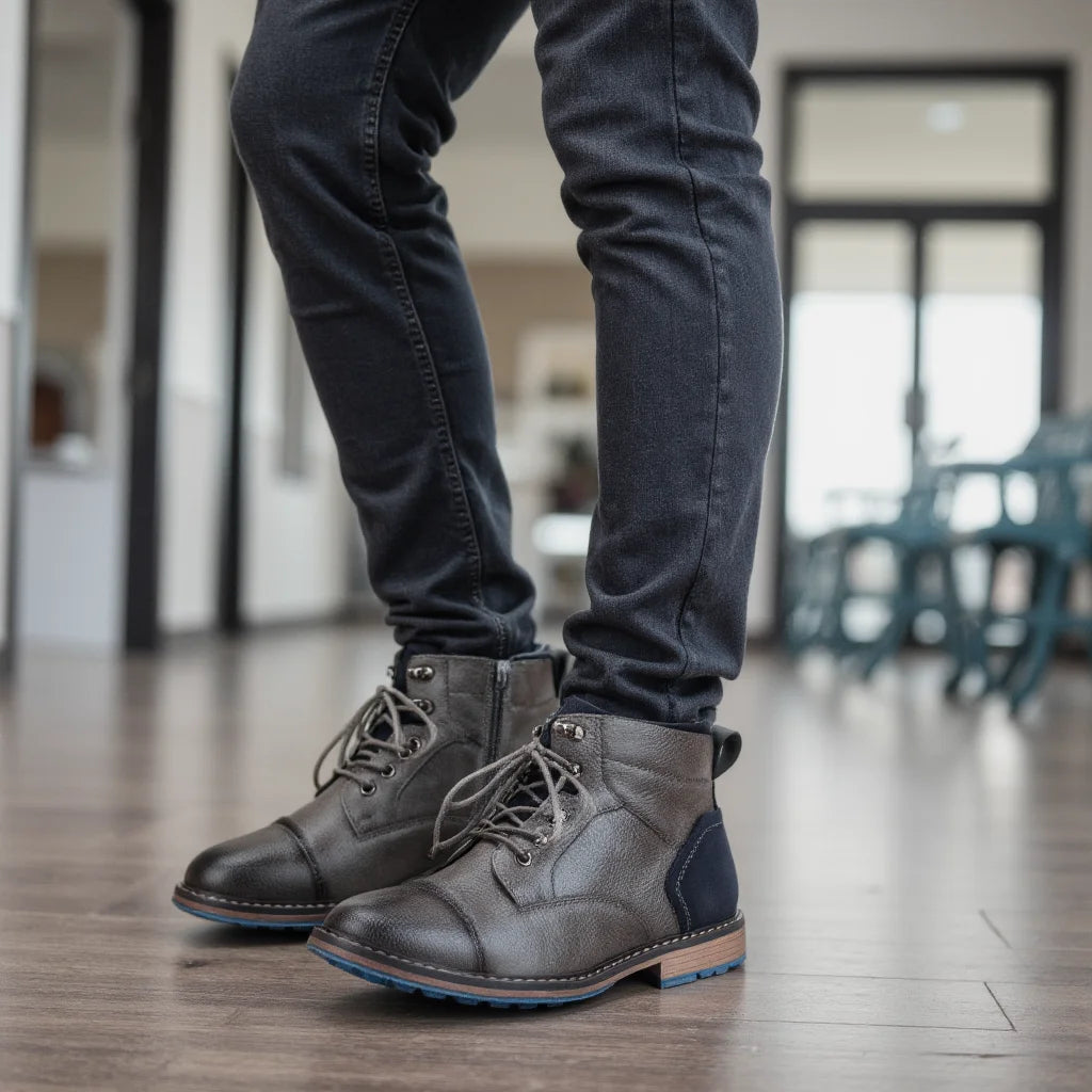 Size 7-13 Ankle Boots For Men Men's Leather boots Brand Boot for men #AL605