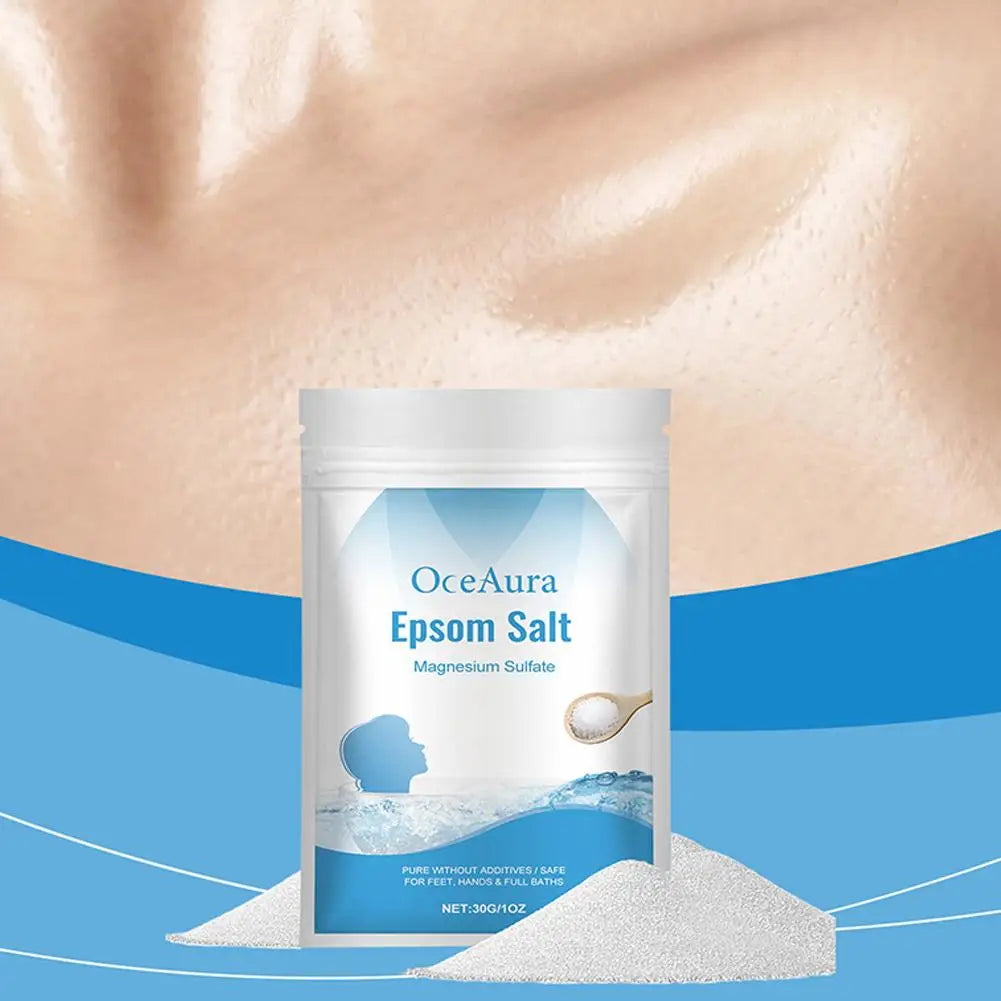 30g Salt Magnesium Sulfate Moisturizing Exfoliating Muscle Detox Bath Pure Feet Relief Natural Relaxation Care Hands Body S N1J9