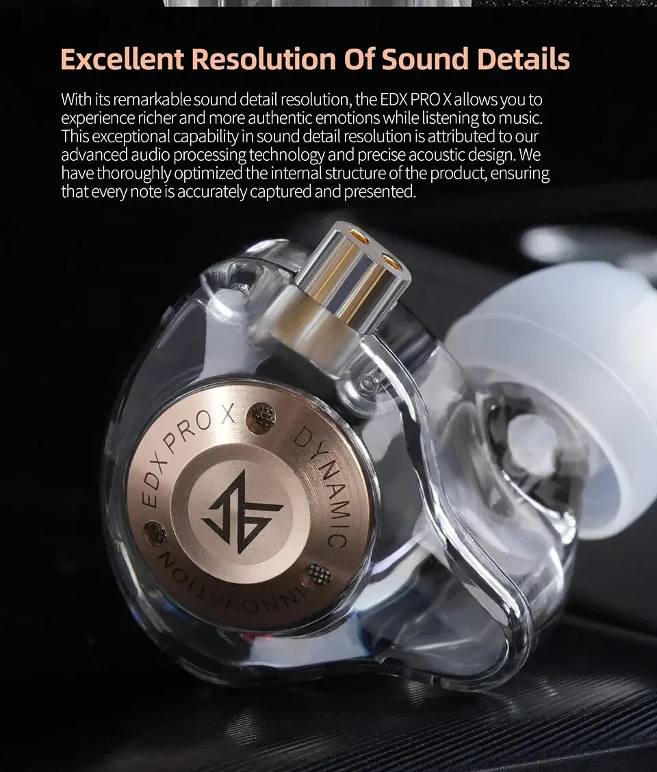 KZ EDX PRO X Wired Earphones HIFI Stereo Bass Music Earbuds In Ear Sport Headphones Noise Cancelling Gaming Headset