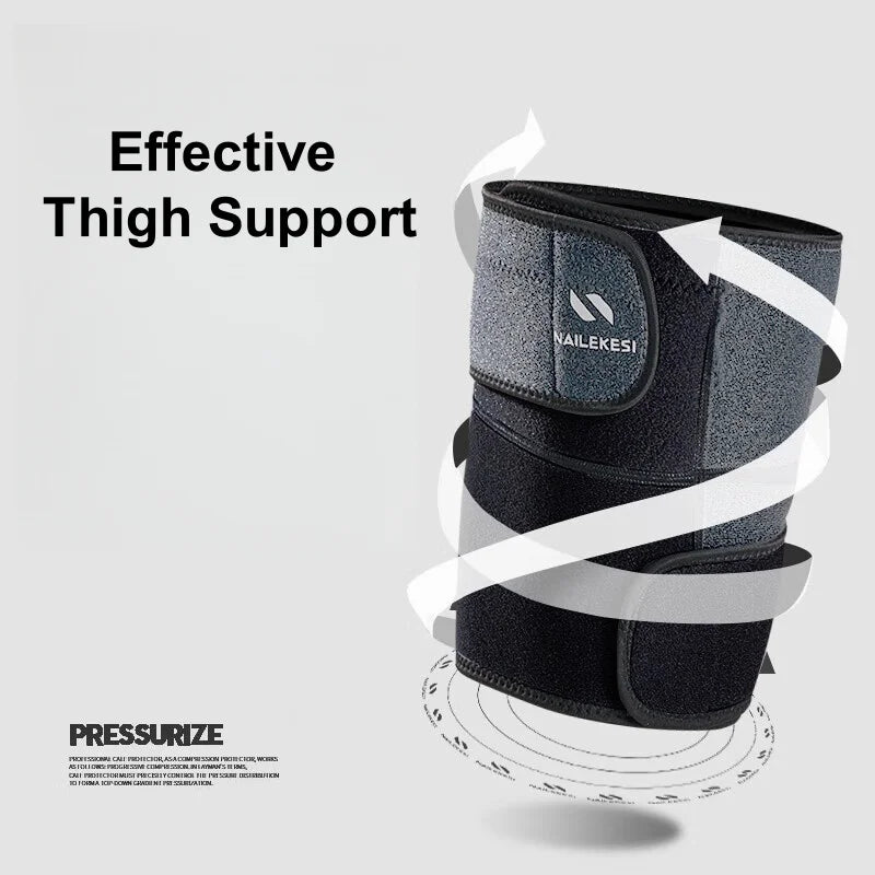 2PCS Thigh Wraps Support, Adjustable Compression Neoprene Thigh Sleeve Upper Leg Brace for Women Men Groin Muscle, Quadriceps
