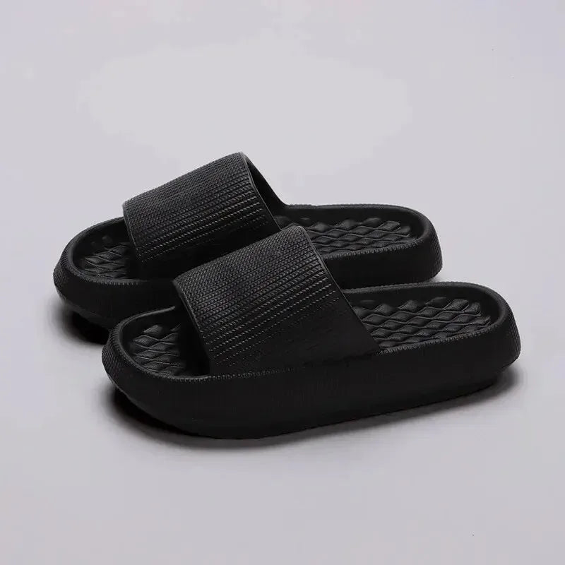 4cm Thick Platform Pillow Slippers Women Eva Soft Sole Indoor Slides Woman Flat Non Slip Bathrooom Home Slippers