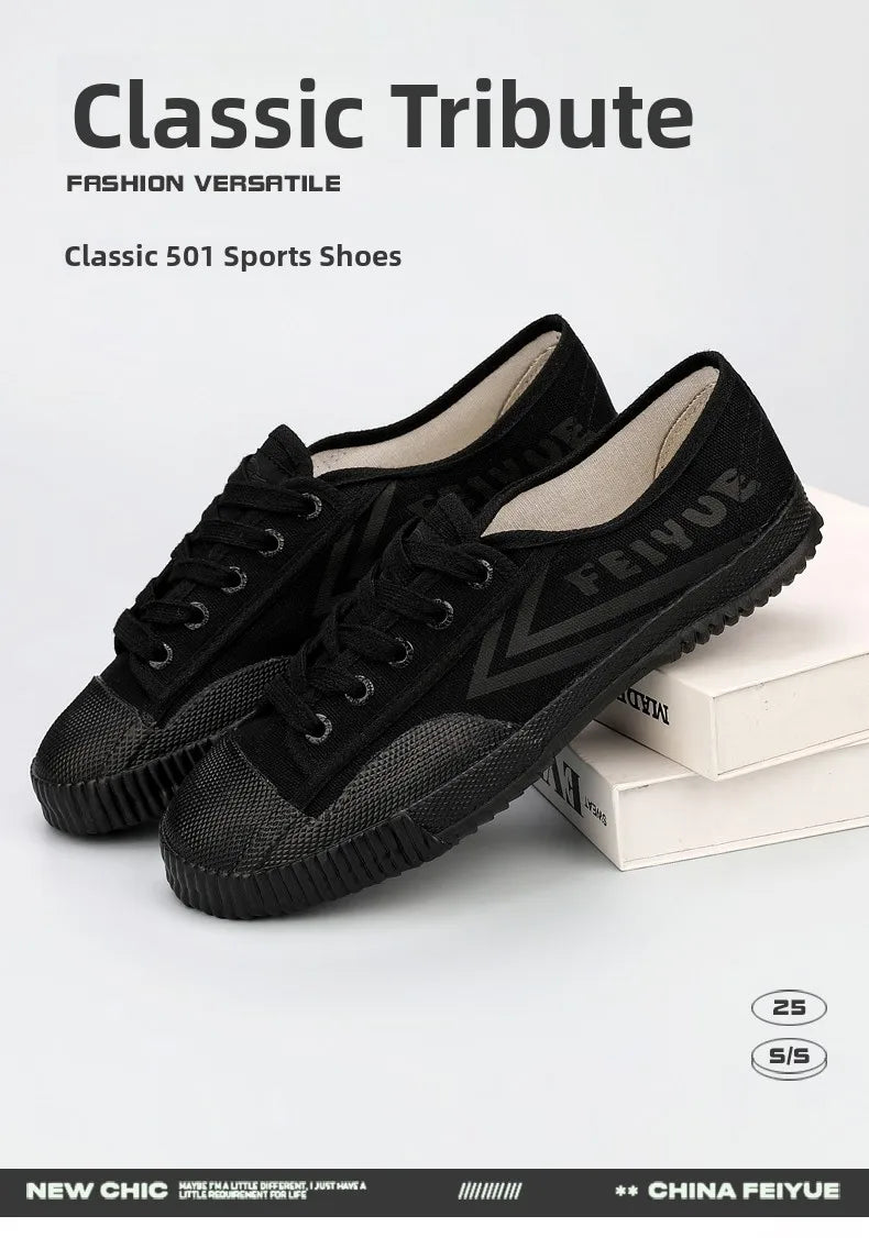 DaFu Flying Men's Athletic Shoes Long Distance Running Jump Far Field Event Canvas Sports Shoes Couple's Loafers Black Sneakers