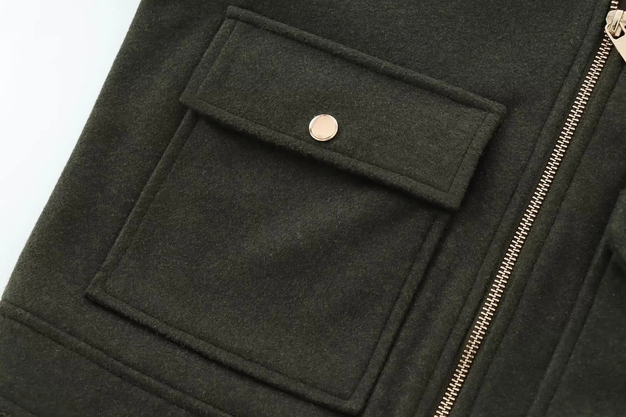 Women's Zipper Jacket Coat New Winter Long Sleeve Pocket Outerwear Coat Short Street Elegant Women's Jacket