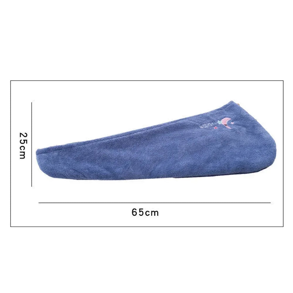 Coral plush thick dry hair cap cartoon embroidery absorbent triangle cap women's bath cap absorbent dry hair towel