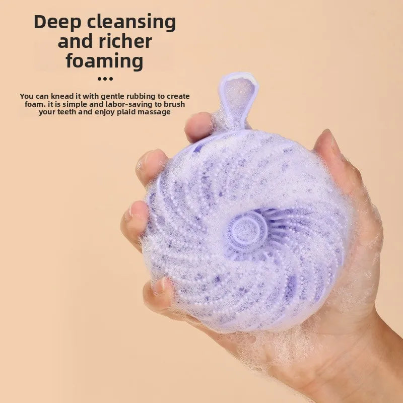 Silicone double-sided bath brush, painless bath artifact, two-in-one shampoo and massage brush, no pain, no skin bath brush