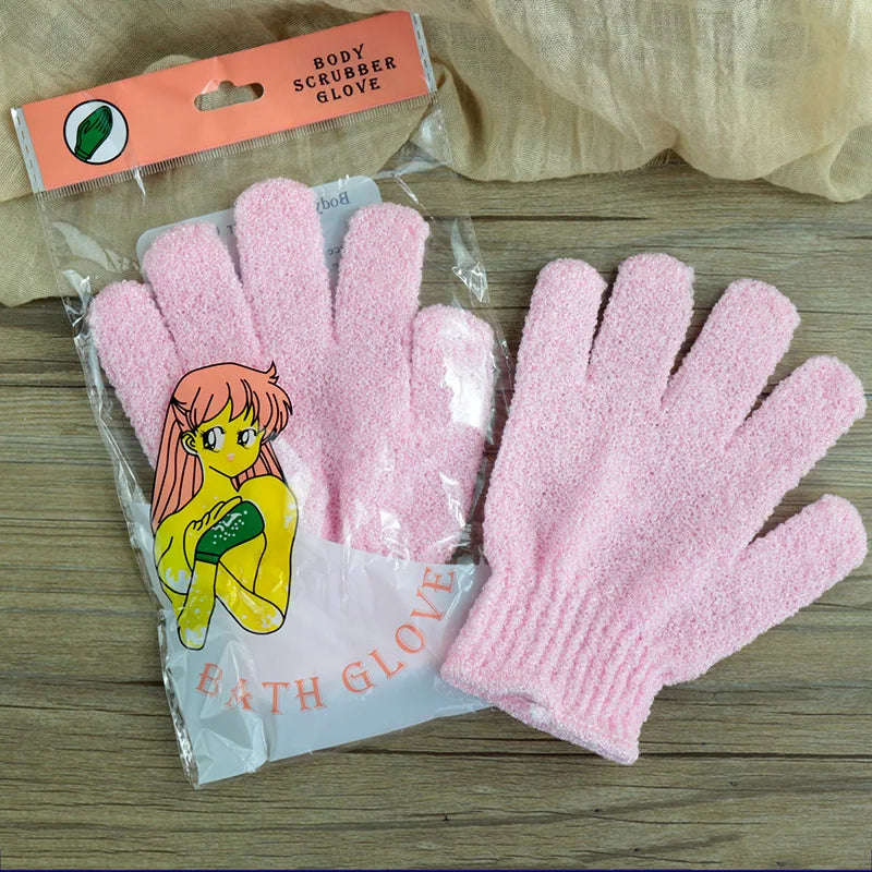 1pcs Reversible Exfoliating Shower Gloves Body Scrub Gloves, Cleansing Tools Bath Towel Bath Products Back Scrub Spa Accessories