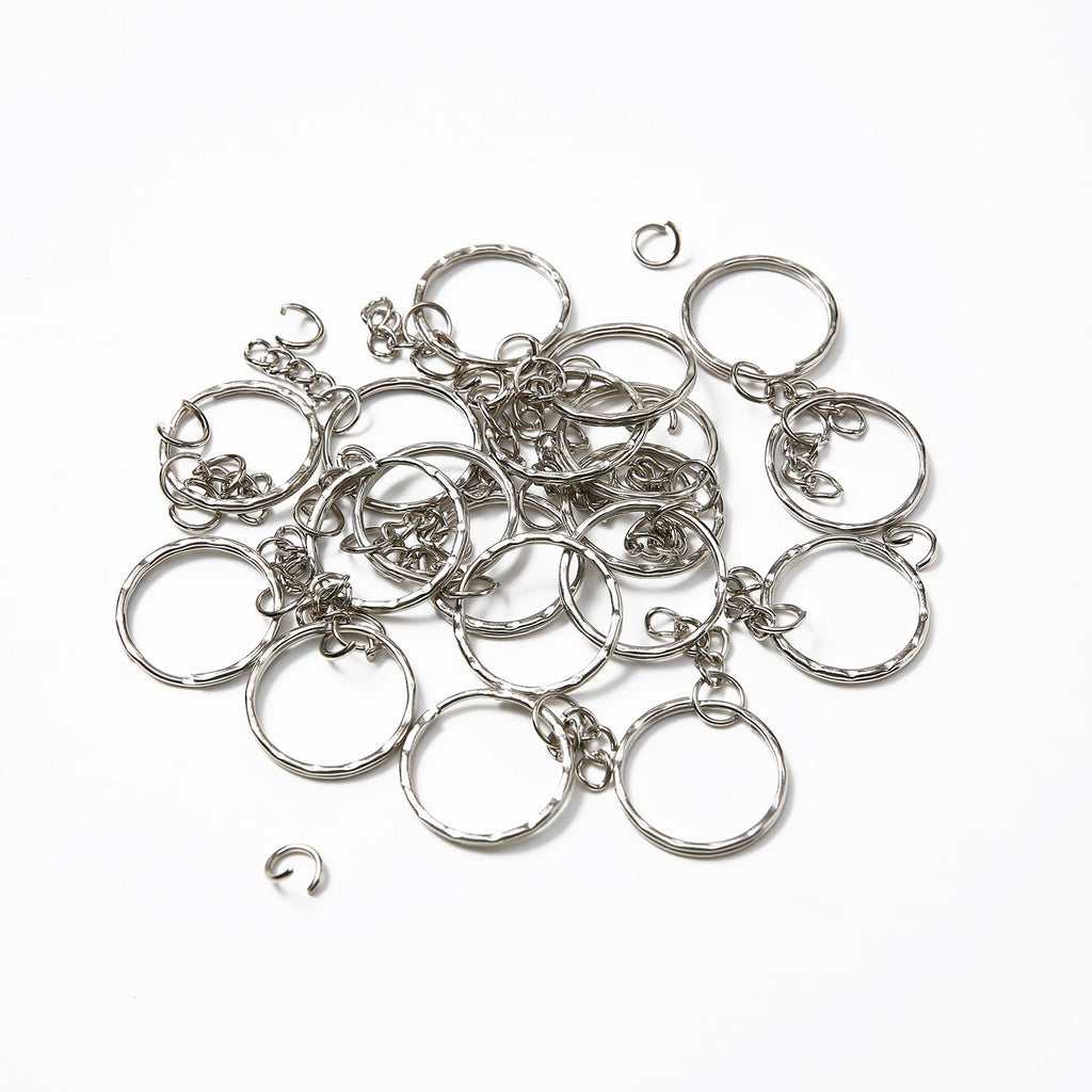 10/50/100/200 pcs Silver Metal Split Key Ring with Chain Jump Rings for DIY Findings Making Keychain Accessories