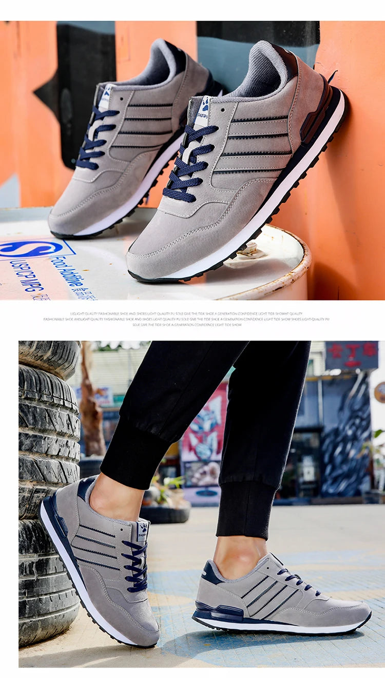 2024 New High Quality Men's Sneakers Leather Casual Shoes Autumn Breathable Men Shoes Male Flat Shoe
