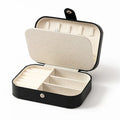 Portable Multi-Compartment Jewelry Box with Velvet Lining - Travel-Friendly Pink Jewelry Organizer for Accessories