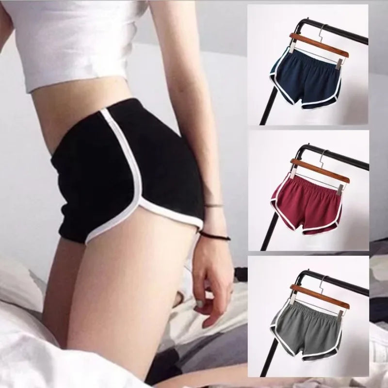 2026 Women's Summer Yoga Beach Shorts Sports Shorts Women's Home Casual Shorts Solid Color Fashion Candy Color Hot Pants Shorts