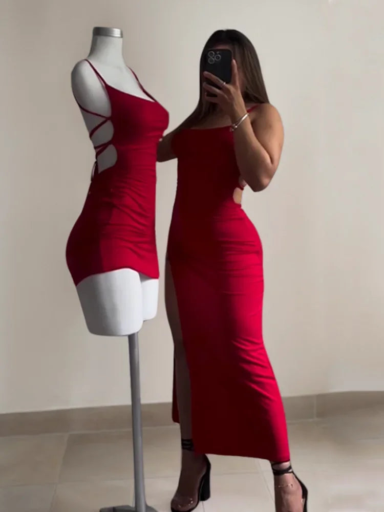 2026 Explosive New Summer Dress High Sensibility Halter Strap Spice Girl Bodycon Hip-Hugging Dress for Party Clubwear