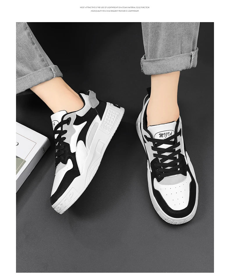 Men's Board Shoes Outdoor Casual Sports Walking Shoes Anti-slip Breathable Vulcanized Shoes Thick Sole Fashion Student Shoes