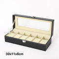 3/6/12 Slot Men Watch Display Case PU Leather Watch Organizer Box Black Watch Bracket Display Box Holiday Gift ﻿