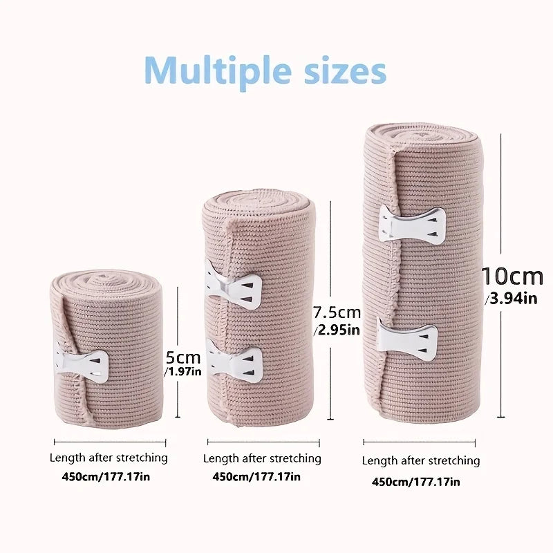 3/4Pack Adjustable Elastic Bandages Universal Fit Stretches to 177.77in Polyester for Wrist Ankle Foot Knee Support