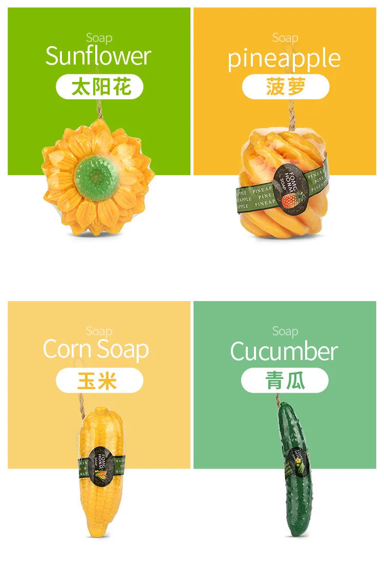 Thailand Fruit Essential Oil Children's Bath Soap Fruit Imitation Soap Mango Sunflower Banana Vegetable Soap