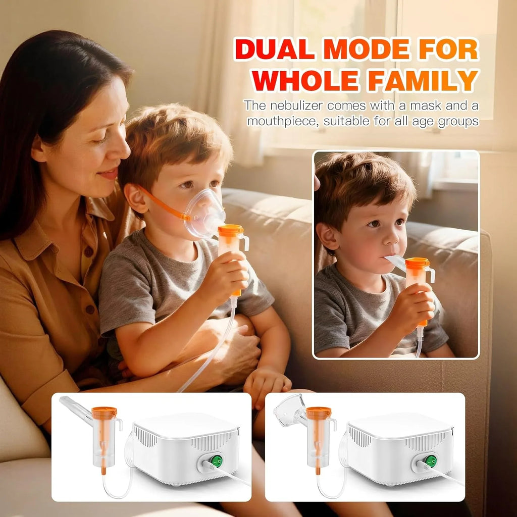 Compressor Nebulizer Oxygen Inhalation Device Mini Silent Steam Nasal Humidifier Inhaler Tools Portable Nebulizer Set Mouthpiece
