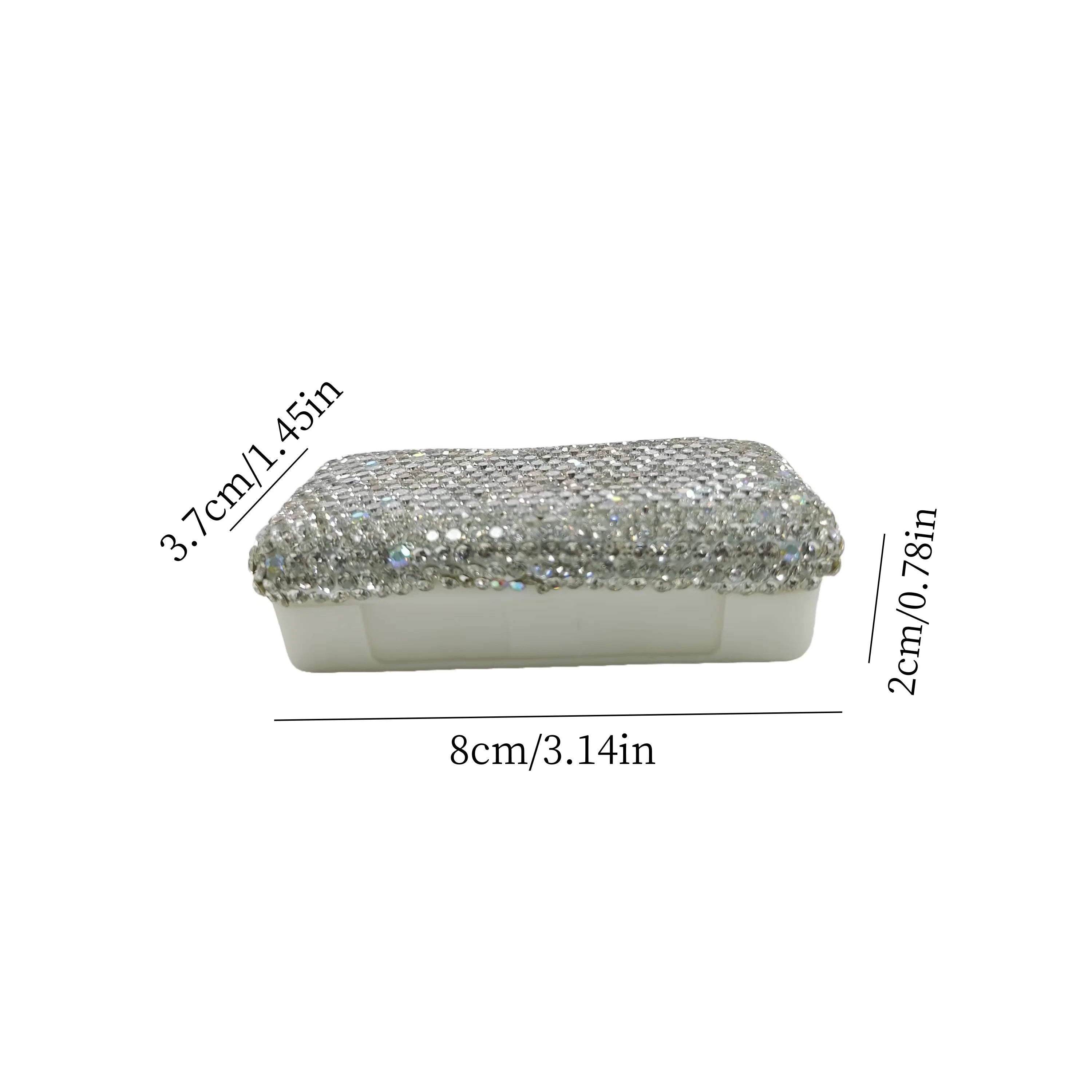 High appearance level plastic mini small medicine box artificial diamond-inlaid portable sealed storage box for early, middle an
