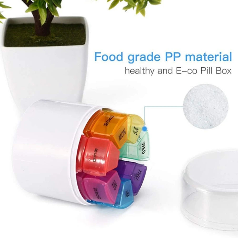 Weekly Pill Organizer 4 Times a Day, 7 Day Pill Cases,Portable Pill Box Medicine Organizer for Pills Vitamin Fish Oil Supplement