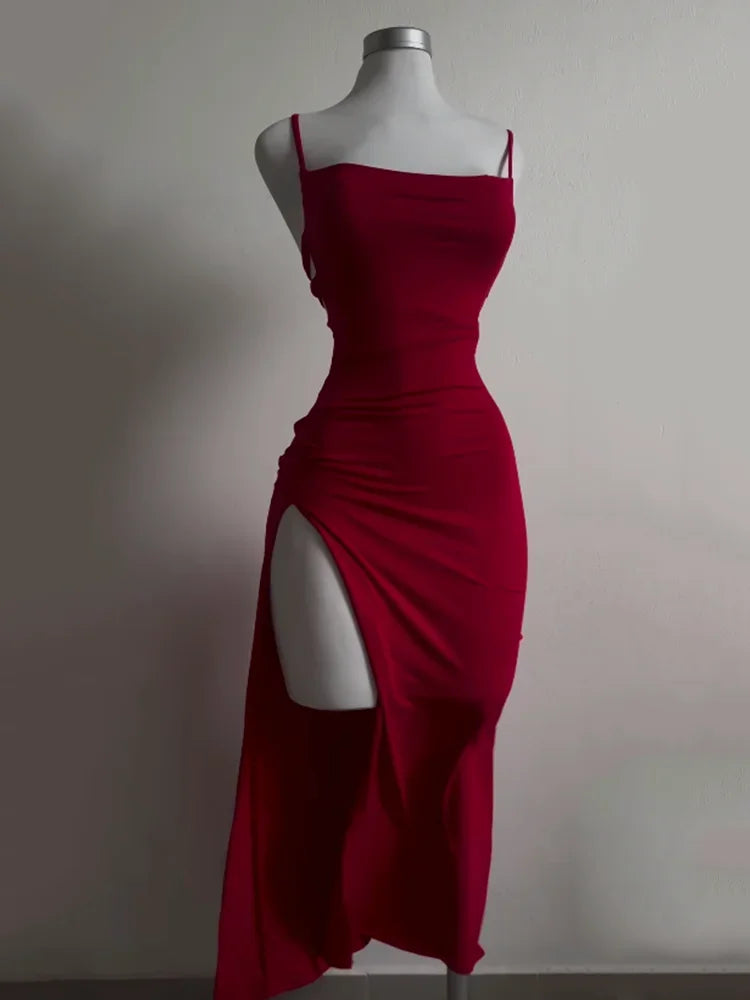 2026 Explosive New Summer Dress High Sensibility Halter Strap Spice Girl Bodycon Hip-Hugging Dress for Party Clubwear