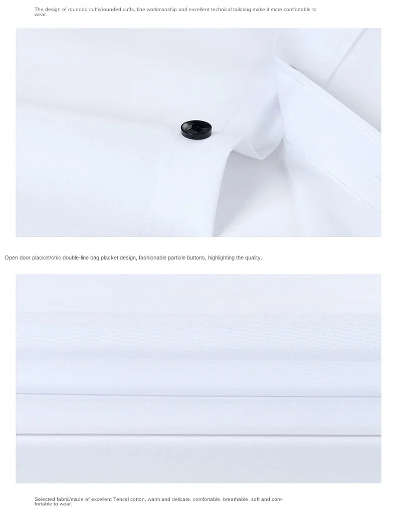 Micro elastic men's long sleeved shirt, silky and not easily wrinkled, high-quality men's shirt, plus size shirt