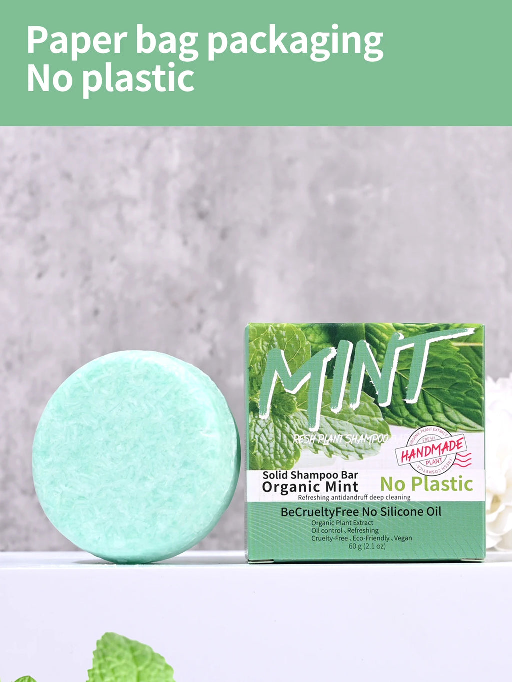 Ice Cool Refreshing Mint Essential Oil Shampoo Hand Soap Solid Shampoo Stick Organic Plant Extract essence Hair Care