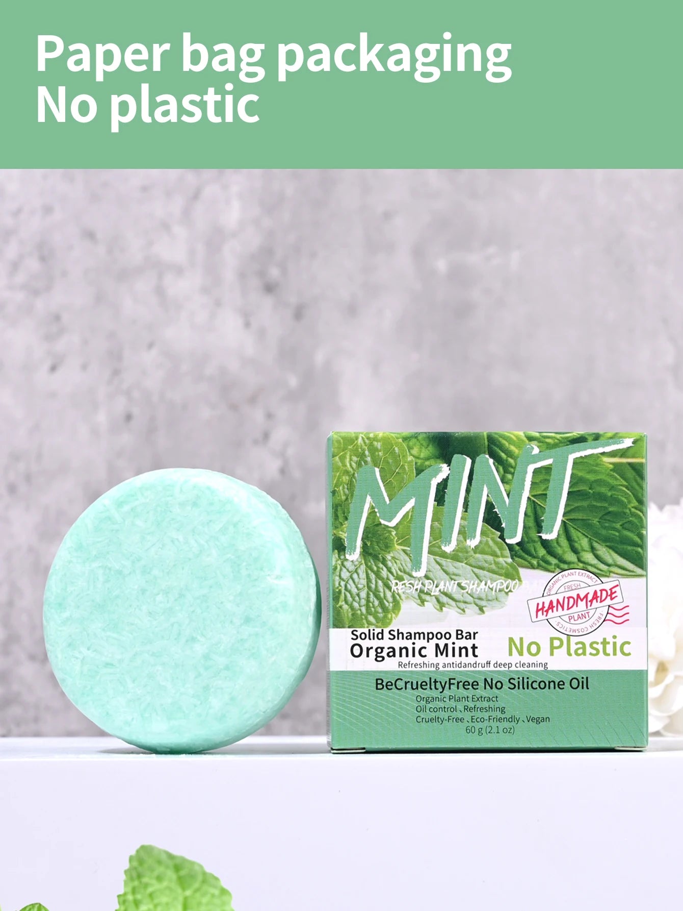 Ice Cool Refreshing Mint Essential Oil Shampoo Hand Soap Solid Shampoo Stick Organic Plant Extract essence Hair Care
