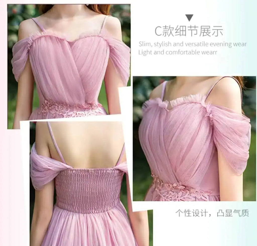 Women Pink Champagne Grey Blue Long Bridesmaid Dresses Sweet Memory Bride Guest Prom Graduation Vestidos Wedding Party Robe