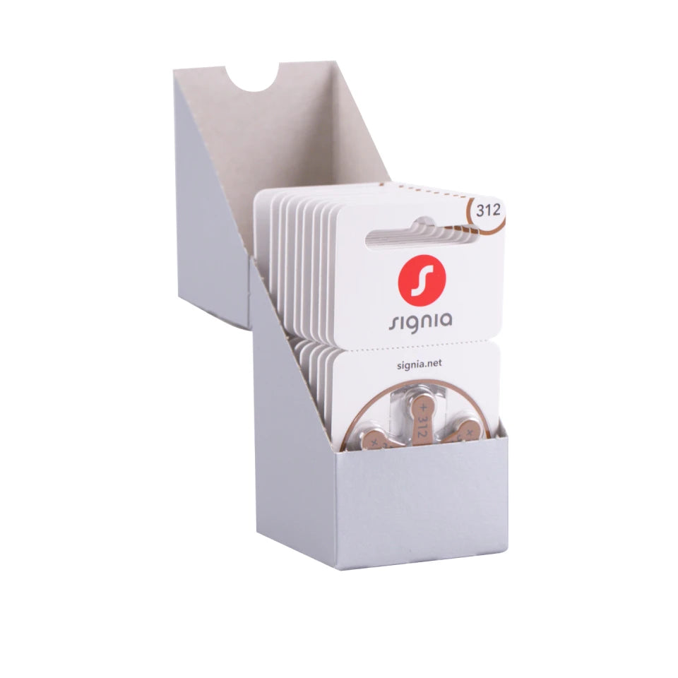 60pcs/Box Signia Zinc Air Hearing Aid Batteries A312 312A ZA312 312 PR41 S312 Battery