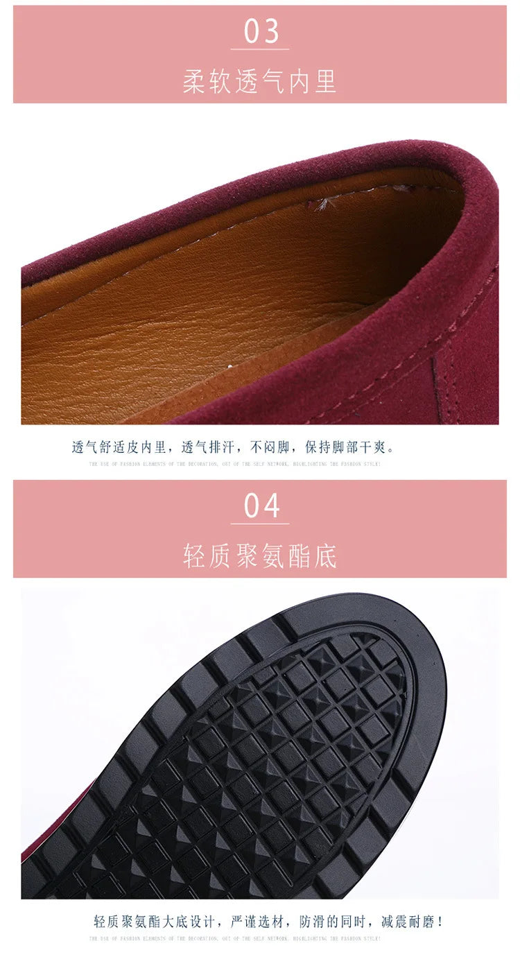 Fashon Green Suede Shoes of Women 2025 Spring Platform Leather Flats Slip on Sneakers Designer Tassel Fringe Loafer Moccasins