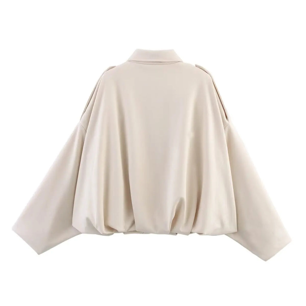 TFMLN Women Suede Bomber Jacket Spring New Fashion Long Sleeve Zipper Oversize Solid Bomber Coat Chic Lady 2025 Streetwear