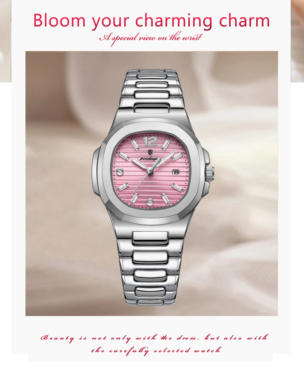 POEDAGAR Square Fashion Woman Wristwatch Luminous Waterproof Date Ladies Watch Luxury High Quality Quartz Women's Watches Reloj