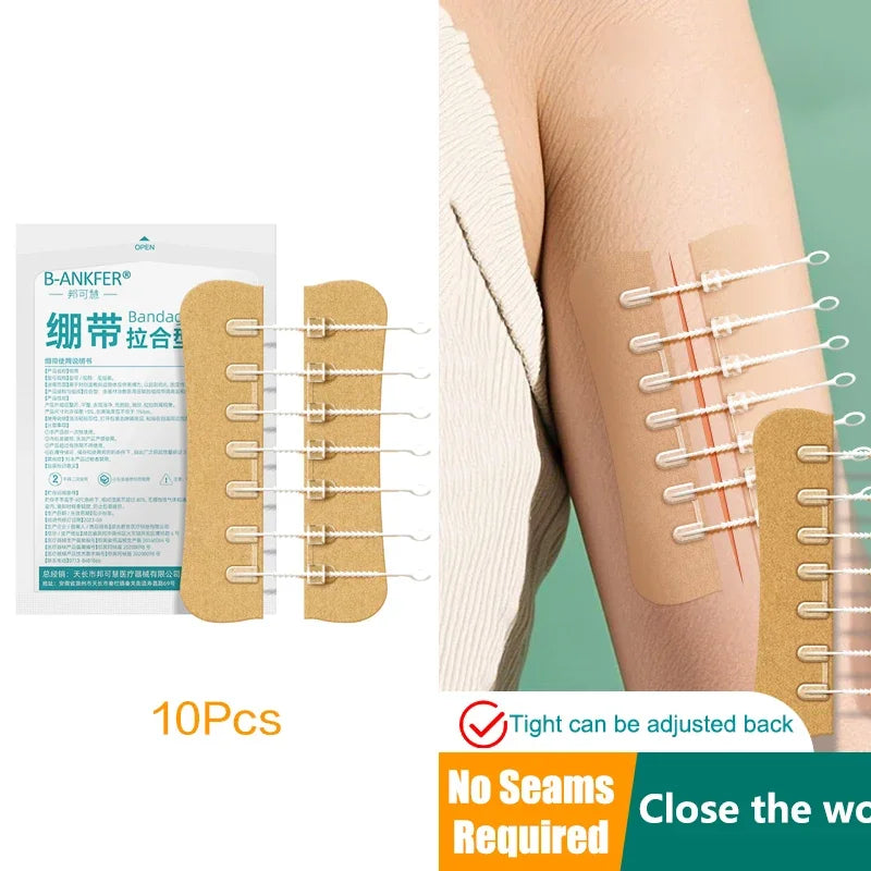 1pcs Zipper Tie Wound Closure Patch Hemostatic Patch Wound Fast Suture Zipper Band-Aid Outdoor Portable