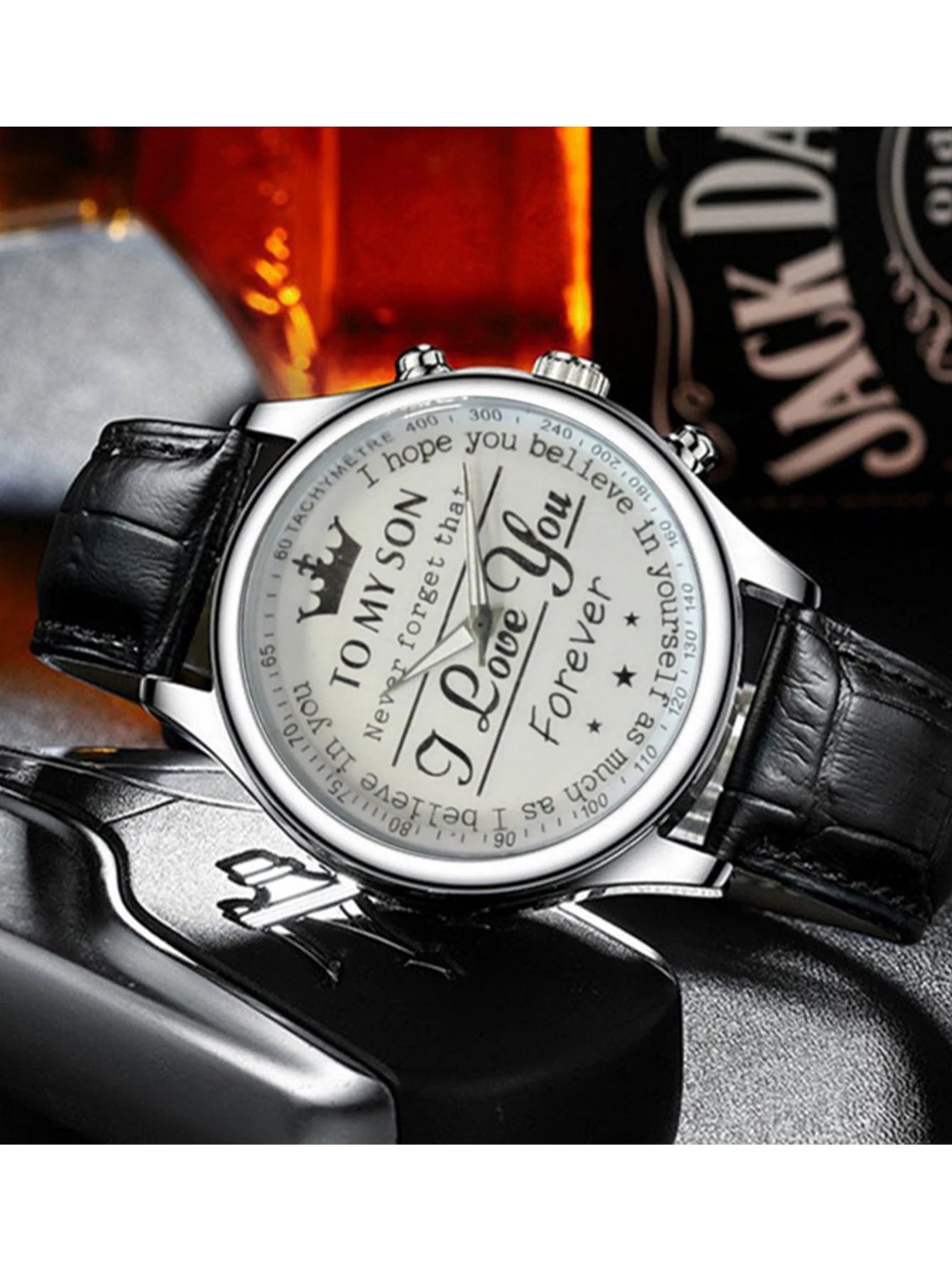 Business Love English Crown Dial Tread Wire Strap Quartz Belt Watch