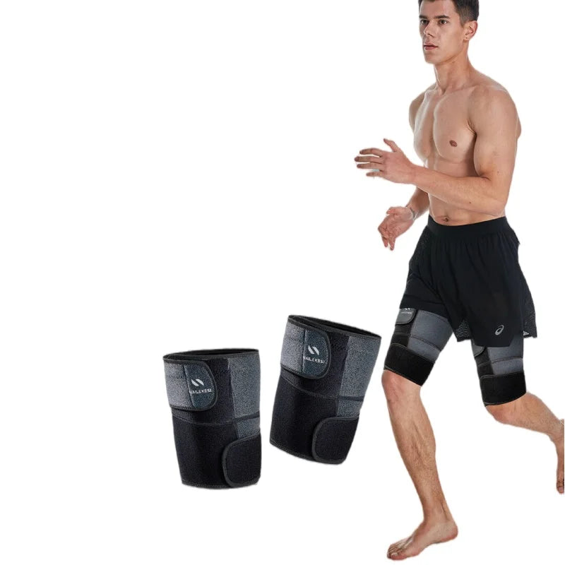 2PCS Thigh Wraps Support, Adjustable Compression Neoprene Thigh Sleeve Upper Leg Brace for Women Men Groin Muscle, Quadriceps