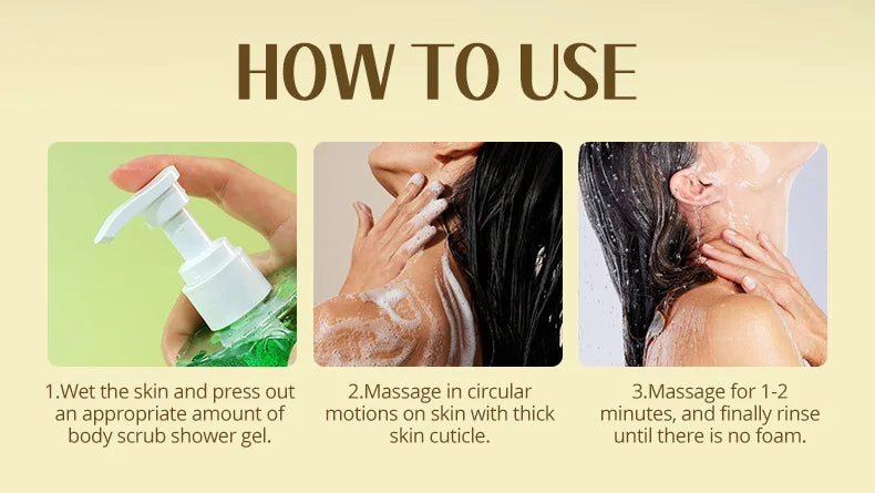 Scrub Shower Gel Turmeric Kojic Acid Even Skin Tone Smooth Exfoliating Moisturizing Soothing Body Wash Body Care Cleansing Bath