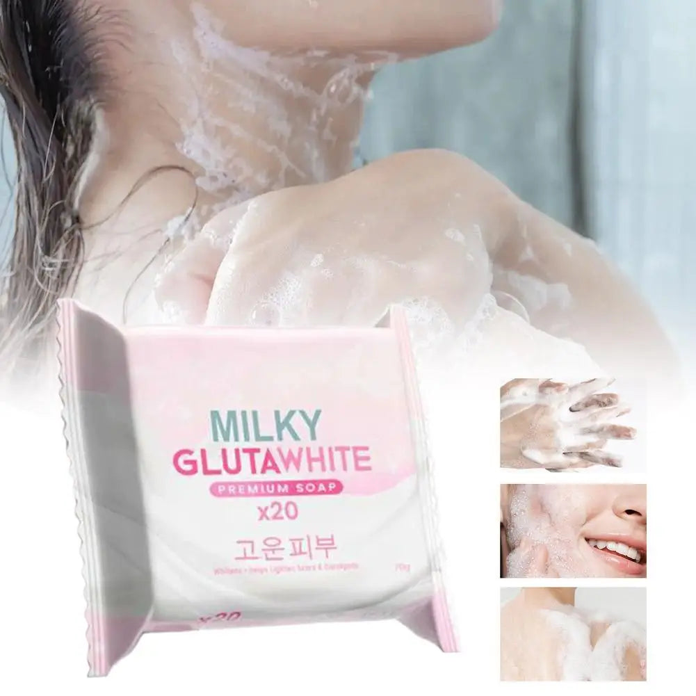 1/3PCS Korean MILKY GLUTAWHITE Premium Soap 70g Deep Cleansing Nourishing Rich Foam Soap Efficient Body Face Cleansing Care