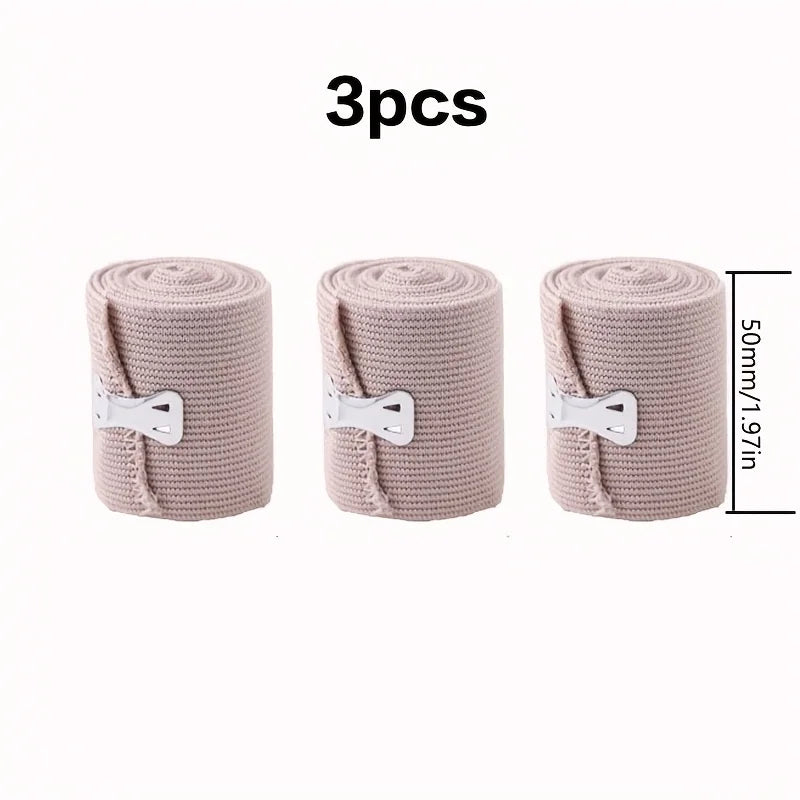 3/4Pack Adjustable Elastic Bandages Universal Fit Stretches to 177.77in Polyester for Wrist Ankle Foot Knee Support