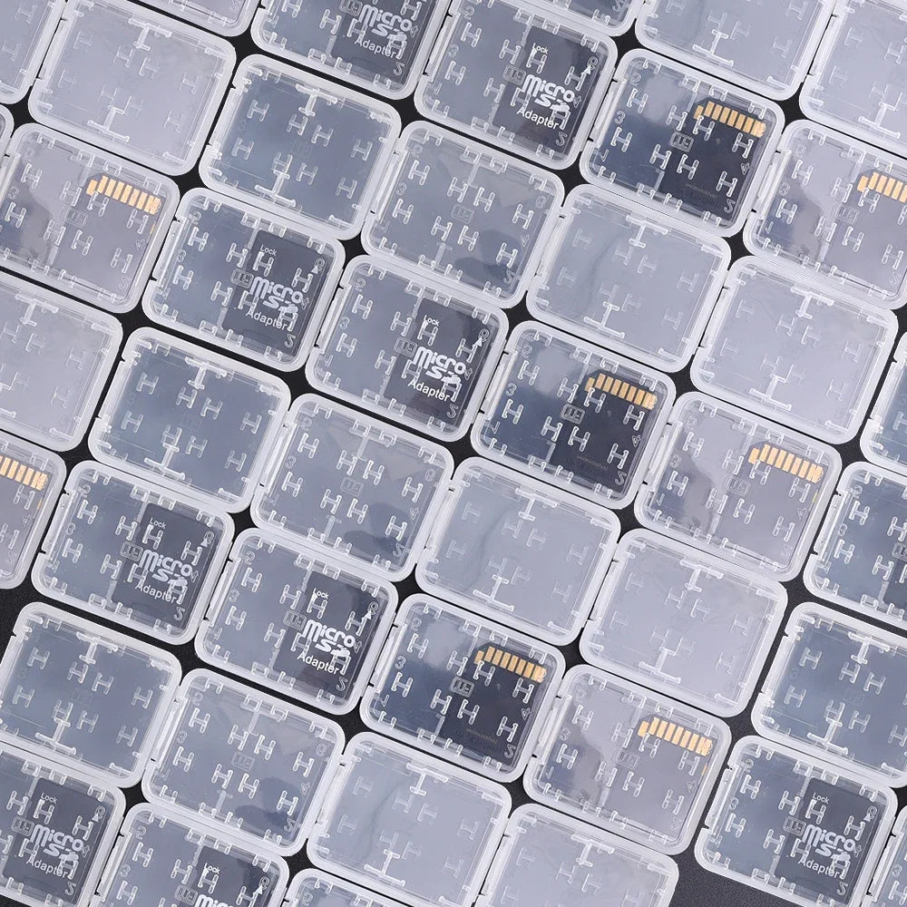 8in1 Reusable Plastic Micro SD SDHC TF Memory Card Storage Case Box Protector Holder Transparent Mini Memory Card Organizer Box