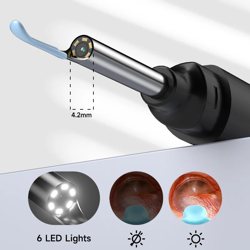 Visual Ear Cleaner Video Ear Camera 4.2mm Ear Picking WIFI Ear Endoscope With 6LEDs Digital Ear Wax Removal Tool Ear Spoon Kit