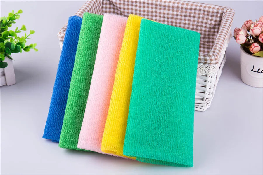 50 Pcs Japanese Body Wash Towel Beauty Skin Exfoliating Cloth Nylon Bath Washcloth Skin Polishing Body Back Scrubber for Hotel